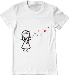 Tricou barbat Printado catching love 2 Bumbac Regular fit Alb 3XL INTL 