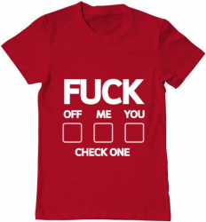 Tricou barbat Printado check one Bumbac Regular fit Rosu XL INTL 