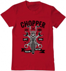 Tricou barbat Printado chopper Bumbac Regular fit Rosu M INTL 