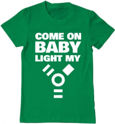 Tricou barbat Printado come on baby Bumbac Regular fit Verde mediu S INTL 