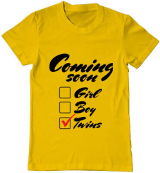 Tricou barbat Printado coming soon 2 Bumbac Regular fit Galben M INTL 