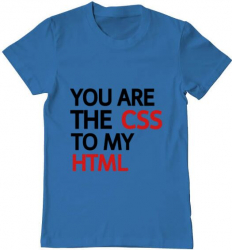 Tricou barbat Printado css to html Bumbac Regular fit Albastru azuriu S INTL 