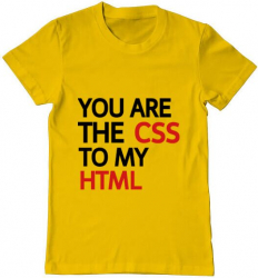 Tricou barbat Printado css to html Bumbac Regular fit Galben L INTL 