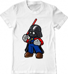 Tricou barbat Printado darth plumber Bumbac Regular fit Alb 3XL INTL 