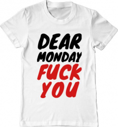 Tricou barbat Printado dear monday Bumbac Regular fit Alb L INTL 