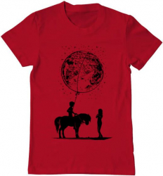 Tricou barbat Printado din alta lume Bumbac Regular fit Rosu S INTL 