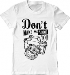 Tricou barbat Printado dont make me shoot you Bumbac Regular fit Alb 3XL INTL 