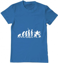 Tricou barbat Printado drummer evolution Bumbac Regular fit Albastru azuriu M INTL 