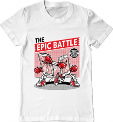 Tricou barbat Printado epic battle Bumbac Regular fit Alb 3XL INTL 