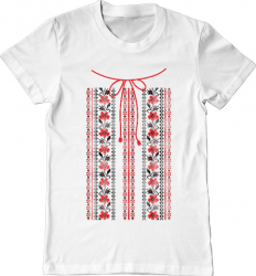 Tricou barbat Printado etno 2 Bumbac Regular fit Alb M INTL 