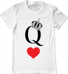 Tricou barbat Printado fancy queen Bumbac Regular fit Alb 3XL INTL 