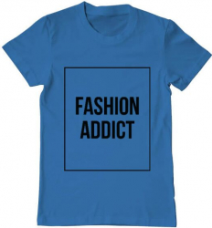 Tricou barbat Printado fashion addict Bumbac Regular fit Albastru azuriu 2XL INTL 