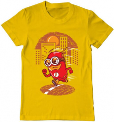 Tricou barbat Printado flash minion Bumbac Regular fit Galben XL INTL 