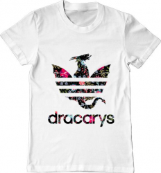 Tricou barbat Printado flower dracarys Bumbac Regular fit Alb 3XL INTL 