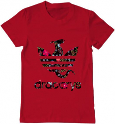 Tricou barbat Printado flower dracarys Bumbac Regular fit Rosu 3XL INTL 
