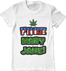Tricou barbat Printado free mary jane Bumbac Regular fit Alb 3XL INTL 
