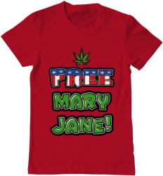 Tricou barbat Printado free mary jane Bumbac Regular fit Rosu M INTL 