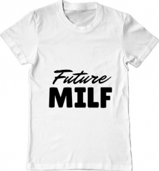 Tricou barbat Printado future milf Bumbac Regular fit Alb XL INTL 