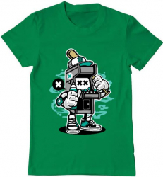 Tricou barbat Printado game on 2 Bumbac Regular fit Verde mediu L INTL 