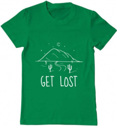 Tricou barbat Printado get lost Bumbac Regular fit Verde mediu 2XL INTL 