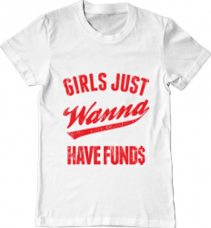 Tricou barbat Printado girls wanna have funds Bumbac Regular fit Alb 3XL INTL 