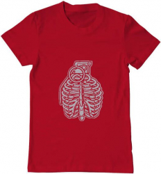 Tricou barbat Printado grenade ribcage Bumbac Regular fit Rosu S INTL 
