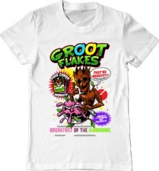 Tricou barbat Printado groot flakes Bumbac Regular fit Alb 3XL INTL 