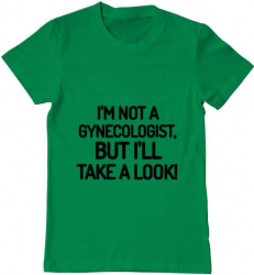 Tricou barbat Printado gynecologist Bumbac Regular fit Verde mediu 2XL INTL 
