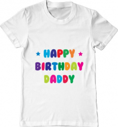Tricou barbat Printado happy birthday daddy Bumbac Regular fit Alb 3XL INTL 