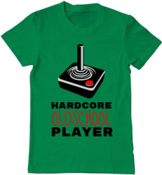 Tricou barbat Printado hardcore player Bumbac Regular fit Verde mediu L INTL 