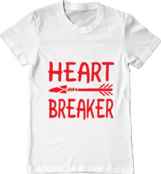 Tricou barbat Printado heart breaker Bumbac Regular fit Alb 3XL INTL 