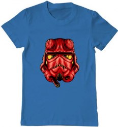 Tricou barbat Printado helltrooperboy Bumbac Regular fit Albastru azuriu L INTL 