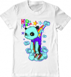 Tricou barbat Printado high panda Bumbac Regular fit Alb 3XL INTL 