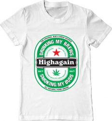Tricou barbat Printado highagain Bumbac Regular fit Alb 3XL INTL 