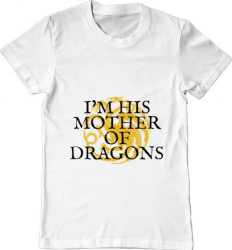 Tricou barbat Printado his mother of dragons Bumbac Regular fit Alb 3XL INTL 