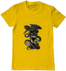 Tricou barbat Printado hourglass Bumbac Regular fit Galben L INTL 