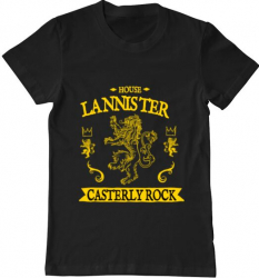 Tricou barbat Printado house lannister Bumbac Regular fit Negru 3XL INTL 