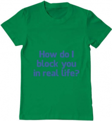 Tricou barbat Printado how do i block you Bumbac Regular fit Verde mediu M INTL 
