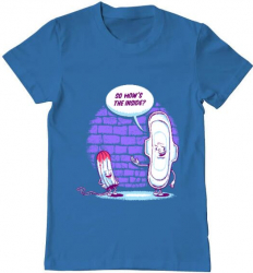 Tricou barbat Printado how is the inside Bumbac Regular fit Albastru azuriu S INTL 