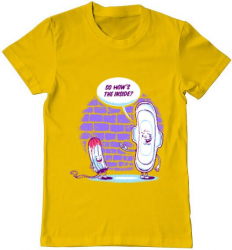 Tricou barbat Printado how is the inside Bumbac Regular fit Galben L INTL 