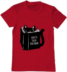 Tricou barbat Printado how to train your human Bumbac Regular fit Rosu L INTL 