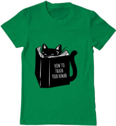 Tricou barbat Printado how to train your human Bumbac Regular fit Verde mediu L INTL 