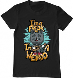Tricou barbat Printado i am a freak Bumbac Regular fit Negru M INTL 