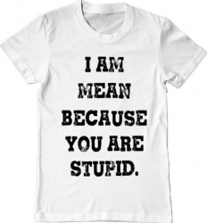 Tricou barbat Printado i am mean Bumbac Regular fit Alb 3XL INTL 