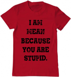 Tricou barbat Printado i am mean Bumbac Regular fit Rosu M INTL 