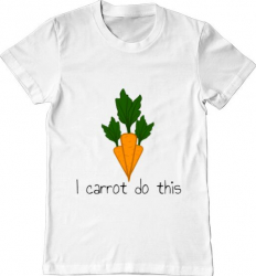 Tricou barbat Printado i carrot do this Bumbac Regular fit Alb 3XL INTL 