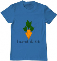 Tricou barbat Printado i carrot do this Bumbac Regular fit Albastru azuriu 2XL INTL 