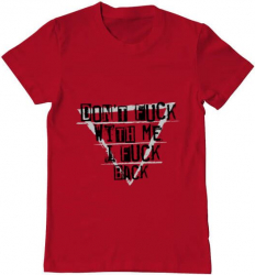 Tricou barbat Printado i F ck back Bumbac Regular fit Rosu L INTL 