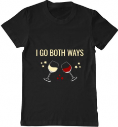 Tricou barbat Printado i go both ways Bumbac Regular fit Negru S INTL 