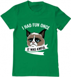 Tricou barbat Printado i had fun once Bumbac Regular fit Verde mediu 3XL INTL 